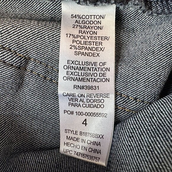 Democracy Ab Technology Distressed Dark Denim Skinny Jeans Womens 4 - Picture 8 of 9